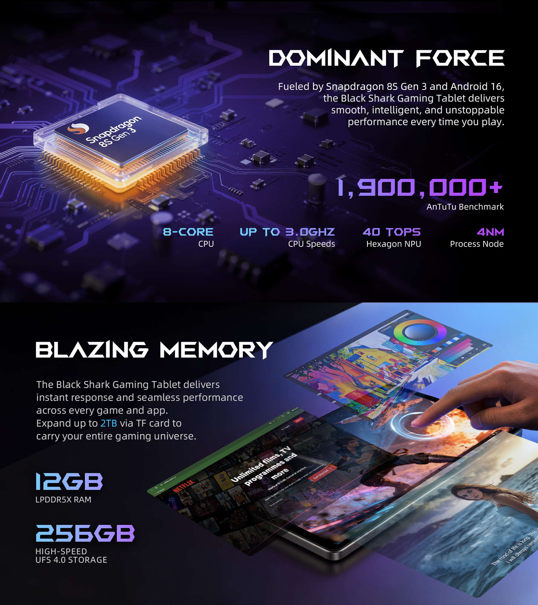 Black Shark Gaming Tablet 256GB, 12GB RAM 8.8-inch Wi-Fi Tablet (Global Version) 23 Black Shark Gaming Tablet 256GB, 12GB RAM 8.8-inch Wi-Fi Tablet (Global Version) 2